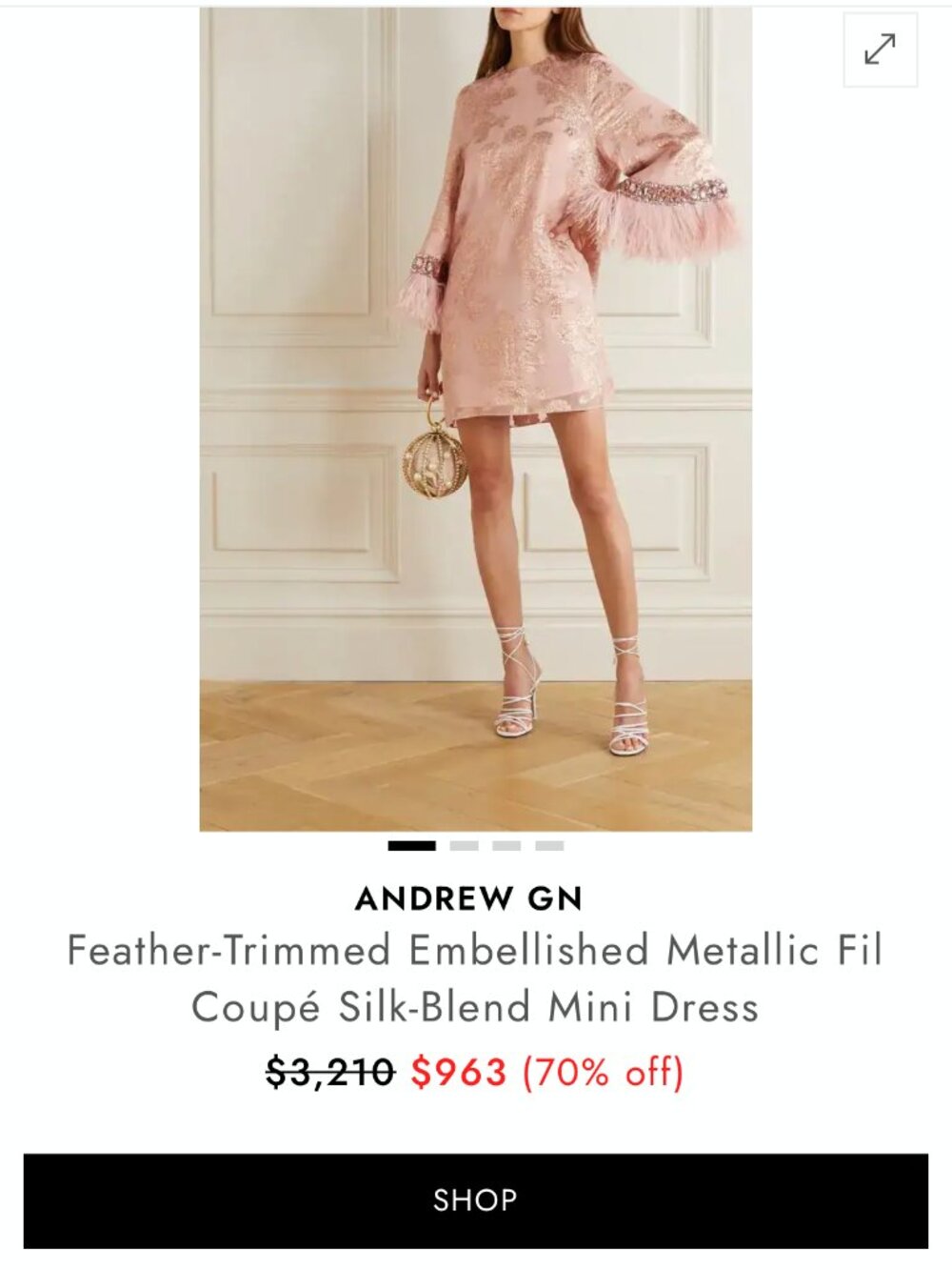 feather-trimmed embellished metallic fil coupé silk-blend mini dress